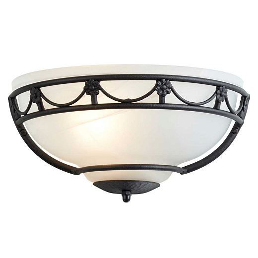 CB-WU-BLACK CARISBROOKE Black / Alabaster Style Glass // настенный E27 1х60  х  CB-WU-BLACK