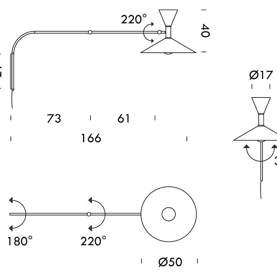 LDM ENN 31 LAMPE DE MARSEILLE black/ настенный E27 2х70  х   