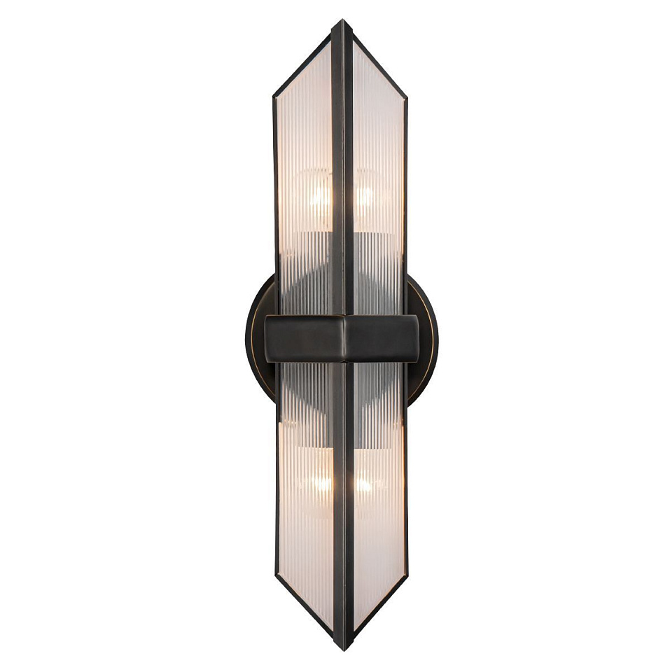 QN-CAIRO-2WB-UBZ-CR CAIRO Urban Bronze /Clear Ribbed// настенный E27 2х40  х   