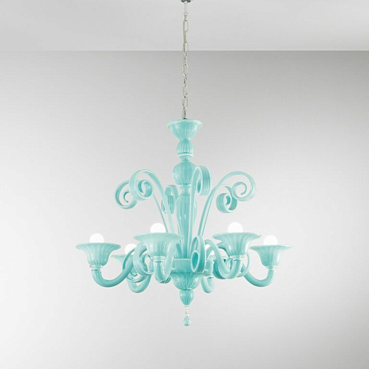 1017/6 ELENA chrome/tiffani blue/tiffani blue// подвесной E14 6х40  х  1017/6