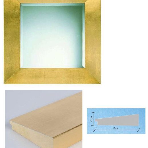 196RMO85/196 rett 50x50/73x73 Зеркало, gold foil, дерево/стекло, 73х73х3,5 см  196RMO85/196 rett 50x50/73x73