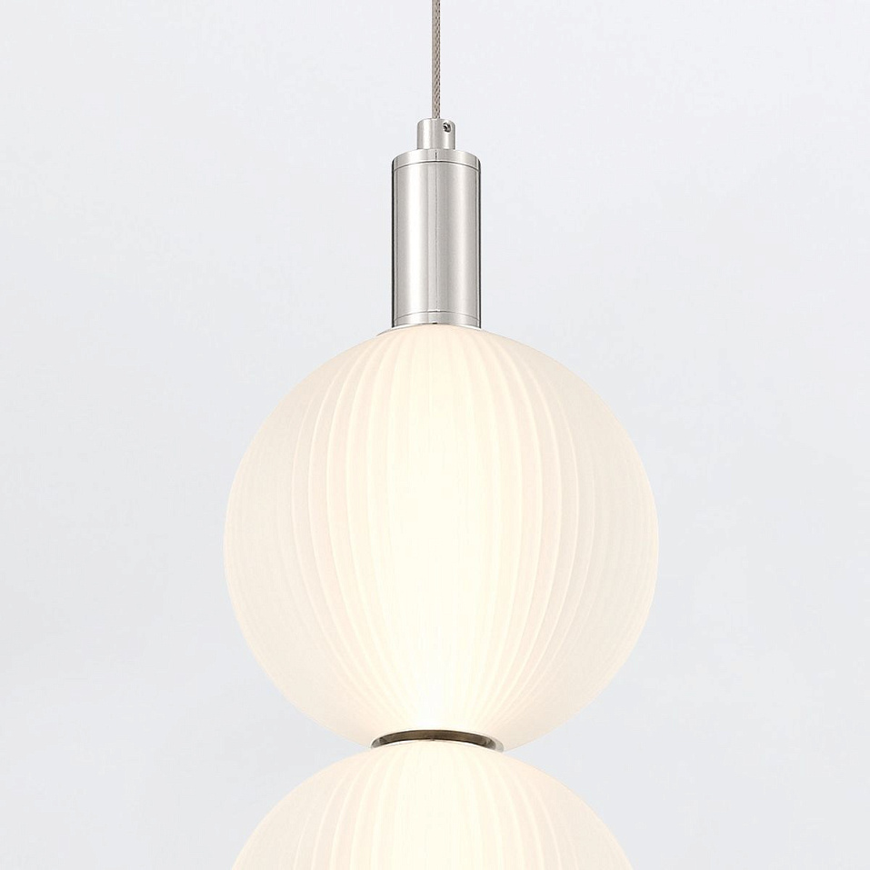 QN-PALMAS-2MP-PN PALMAS Polished Nickel/Frosted White// подвесной LED 1х20  х   