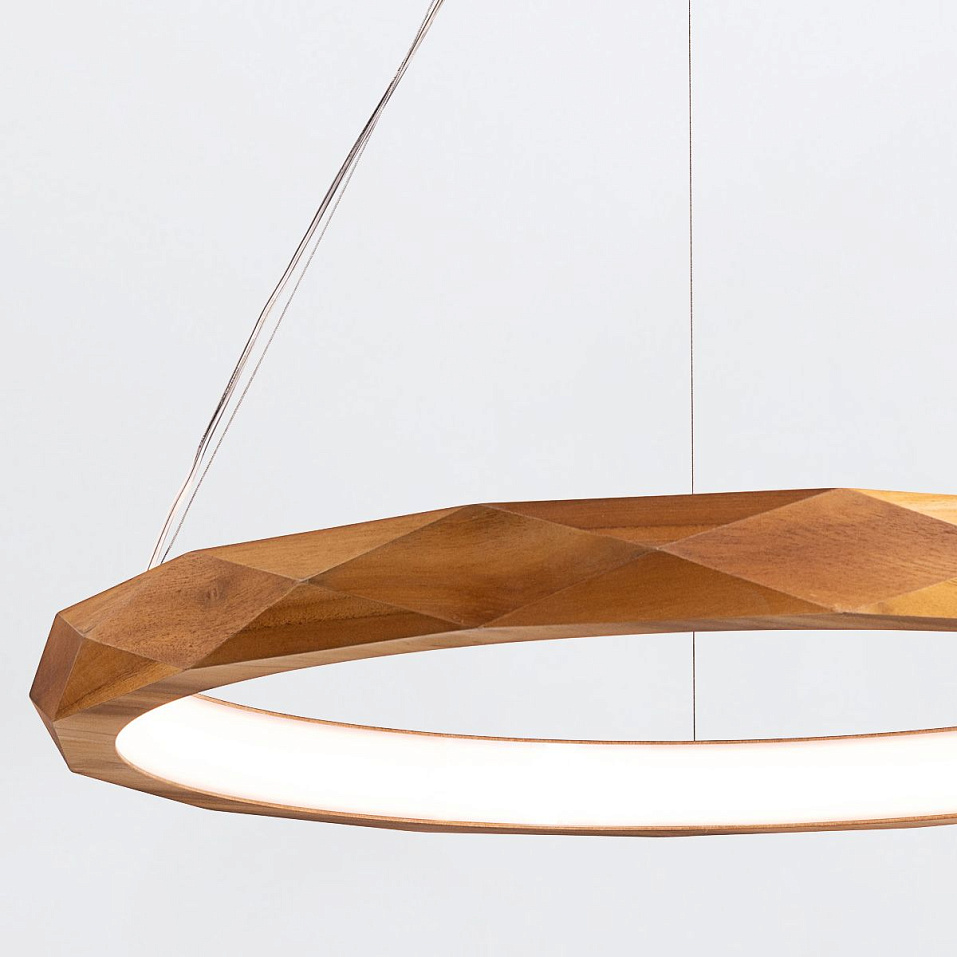 QZ-NEWBURY-F-PB ANGULAR Teak Veneer/Nickel Plated Aluminium /Teak Veneer//белый подвесной LED 1х29     