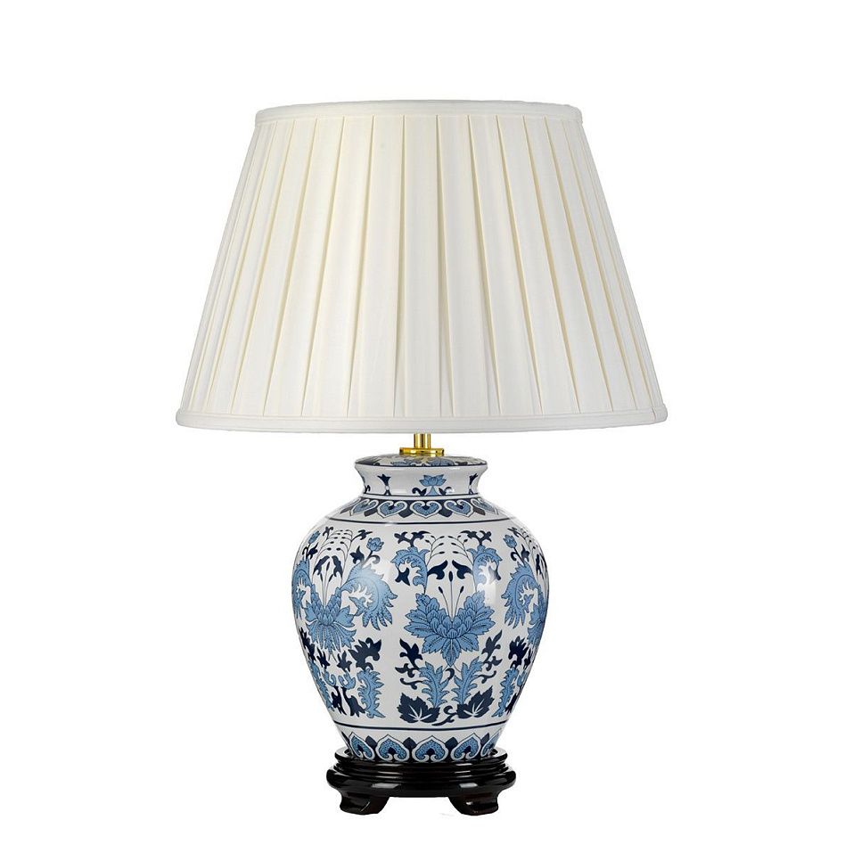 DL-LINYI-TL LINYI Blue and White/Ivory// настольный E27 1х60  х   