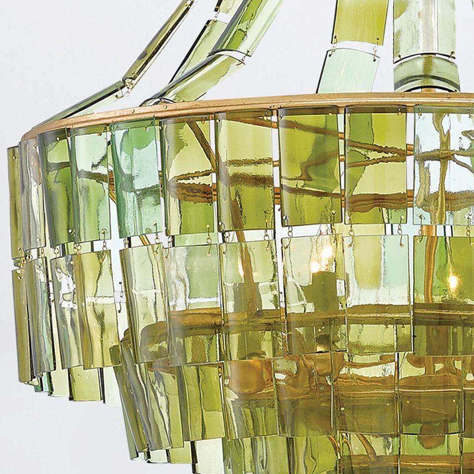 QNC-VINTNER-7P-GR-CGL VINTNER Dark Contemporary Gold Leaf/Recycled Green // подвесной E14 7х60  х   