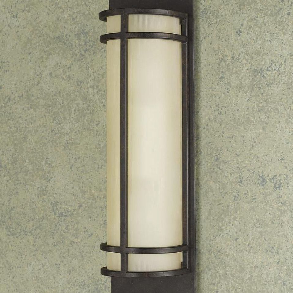 FE-FUSION2 FUSION Grecian Bronze/Amber Ribbed glass// настенный E27 2х60  х   