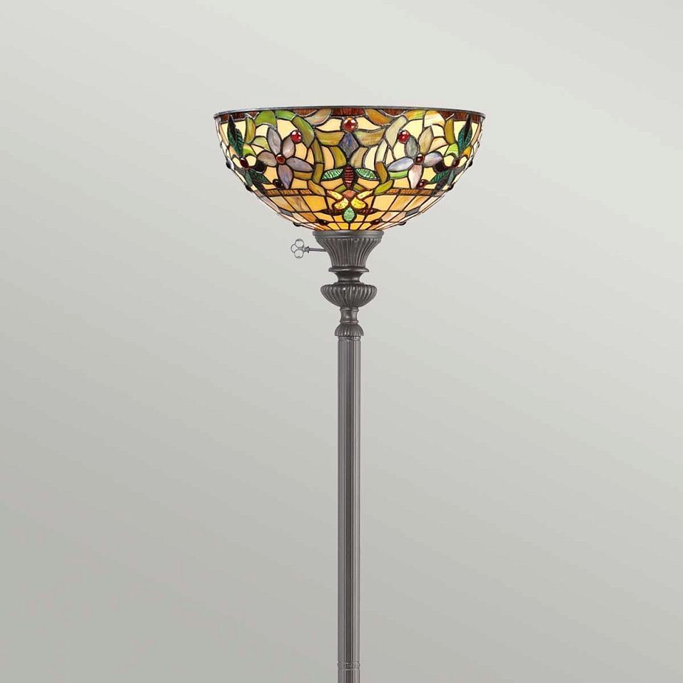 QZ-KAMI-UL  Vintage Bronze /Amber, Caramel, Ginger & Emerald// напольный E27 1х60  х   