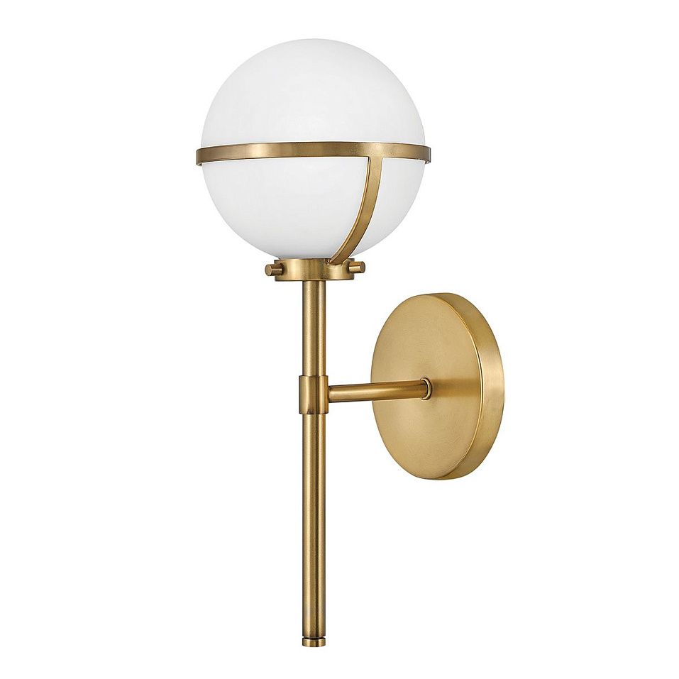 HK-HOLLIS1-O-HB-BATH HOLLIS Heritage Brass/Opal// настенный E14 1х40  х   