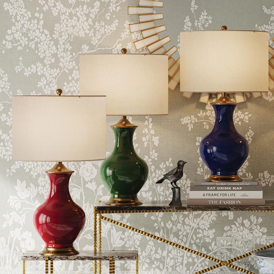 QNC-LILOU-TL-GREEN LILOU Green / Antique Brass/Eggshell// настольный E27 1х150  х   