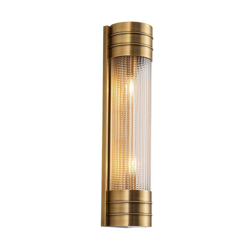 QN-WILLARD-2WB-VBS-PG  WILLARD  Vintage Brass /Clear Prismatic// настенный E27 2х60  х   
