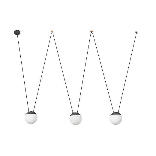 28210-3L MINE Dark Grey/White opal// подвесной E27 LED 3х15  х  28210-3L