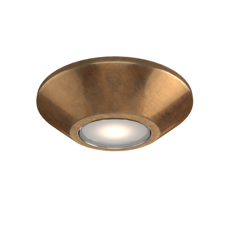 PL-31122  состаренная латунь///матовый встраиваемый GU10LED 1х7  х   