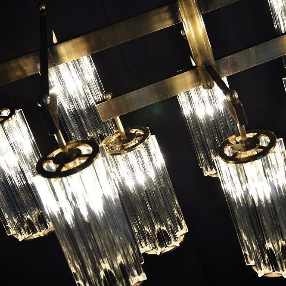 Fergus Light chandelier – 025 FERGUS Antiqued brass/Cleer Glass// потолочный E14 10х  х   