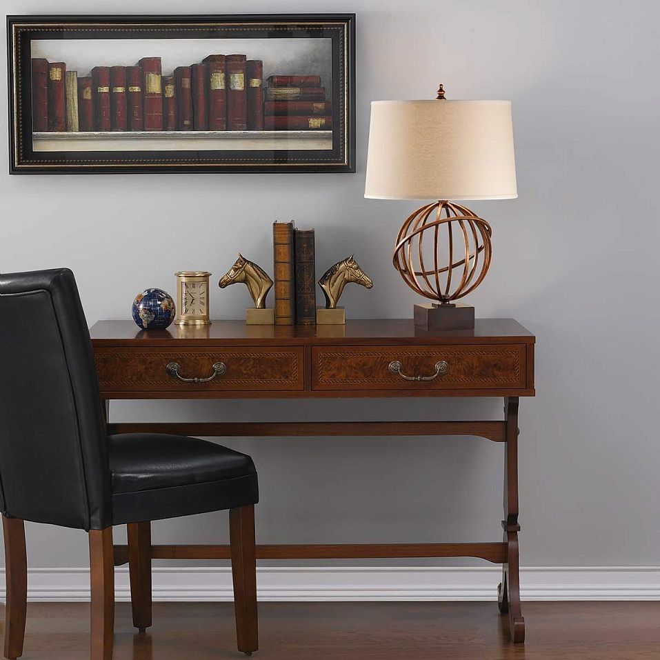 FE-SPENCER-TL  Firenze Gold/ Dark Walnut/Dark Tan // настольный E27 1х60  х   