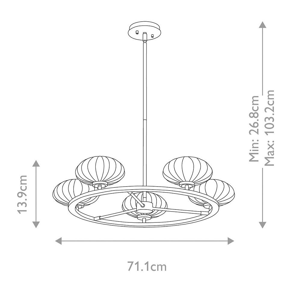 QN-PIM5-FXG PIM Fox Gold /Opal white// подвесной G9 LED 5х3  х   