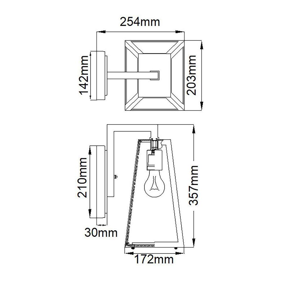 KL-DELISON-M-RZ DELISON Rubbed Bronze /Clear// настенный E27 1х60  х   