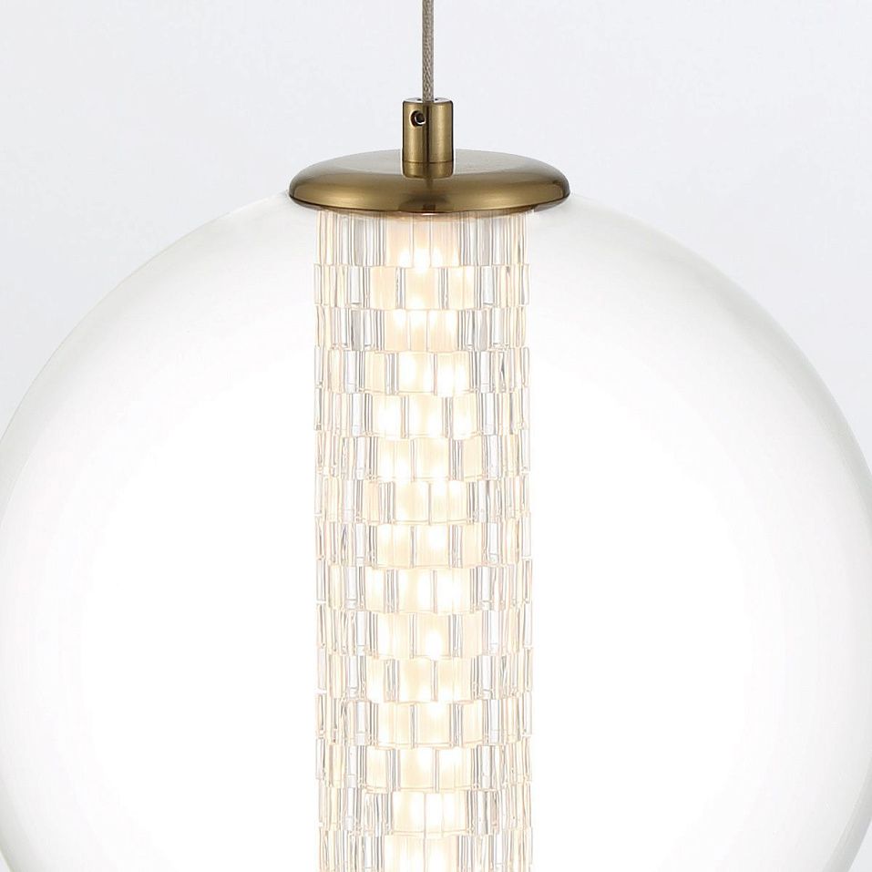 QN-ATOMO-1P-BG ATOMO Brushed Gold/Clear// подвесной LED 1х9  х   