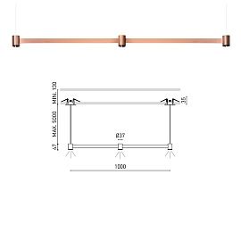 A3420010BC ART Brushed Copper/// подвесной LED 3х2,1  х  A3420010BC