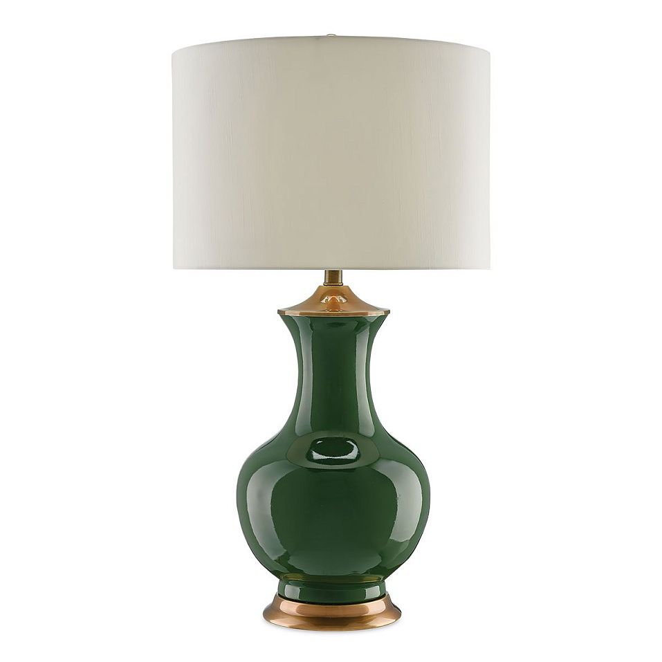 QNC-LILOU-TL-GREEN LILOU Green / Antique Brass/Eggshell// настольный E27 1х150  х   