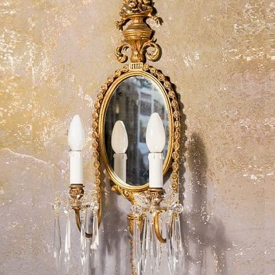 151213  antique gold/mirror// настенный E14 2х40  х