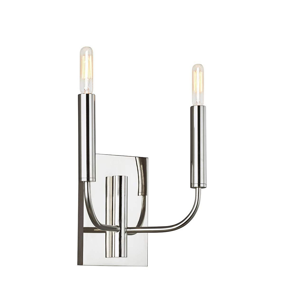 FE-BRIANNA2-PN BRIANNA Polished Nickel/White Linen// настенный E14 2х40  х   