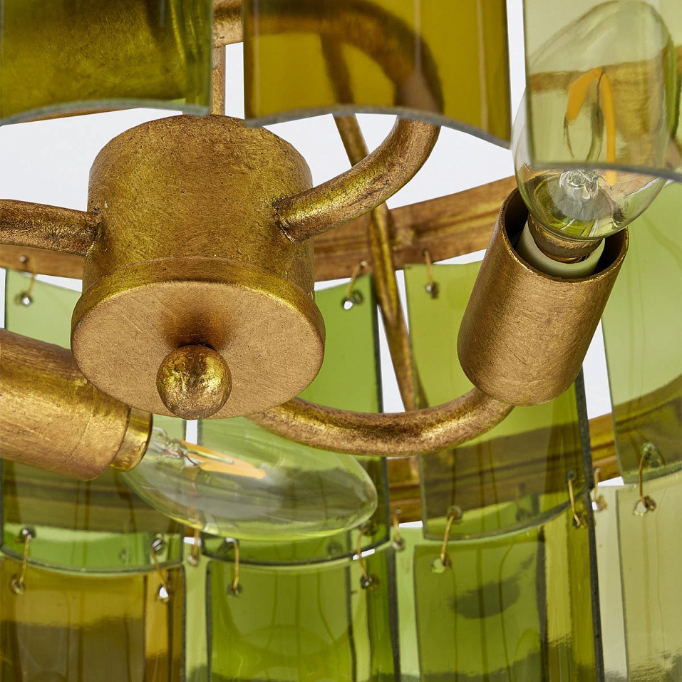QNC-VINTNER-3SF-GR-CGL VINTNER Contemporary Gold Leaf/Recycled Green// потолочный E14 3х40  х   