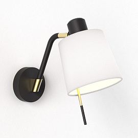 1441001+5013027 EDWARD  Matt Black / Matt Gold/White// настенный E27 1х12  х  1441001+5013027