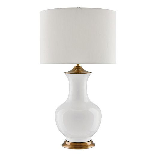 QNC-LILOU-TL-WHITE LILOU White / Antique Brass /White// настольный E27 1х150  х  QNC-LILOU-TL-WHITE