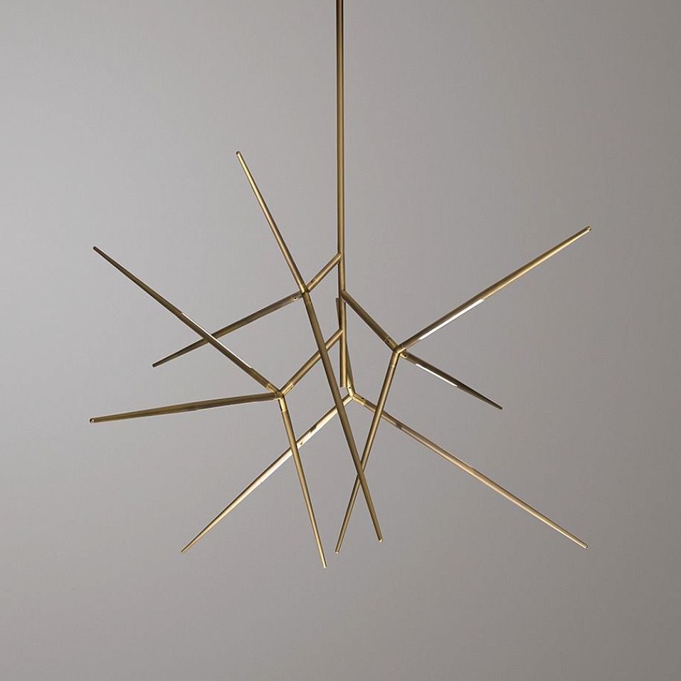 019C1M11.CE/UL Spear Chandelier Light Burnished Brass ///матовый подвесной LED х26  х   