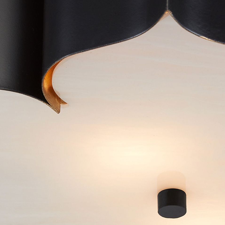 QNC-GRAND-LOTUS-F-L-BCGL GRAND LOTUS Matte Black / Contemporary Gold///Faux Alabaster потолочный E27   