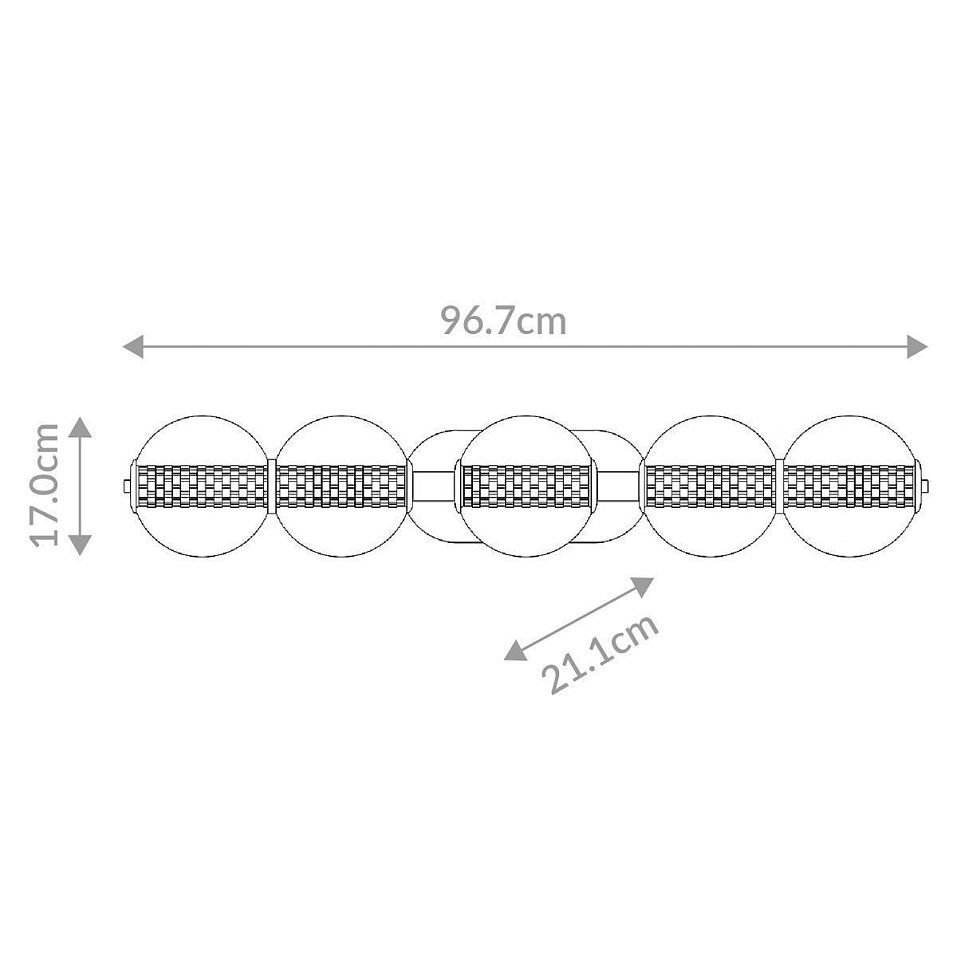 QN-ATOMO-5W-PC ATOMO Polished Chrome/Clear// настенный LED 1х25  х   