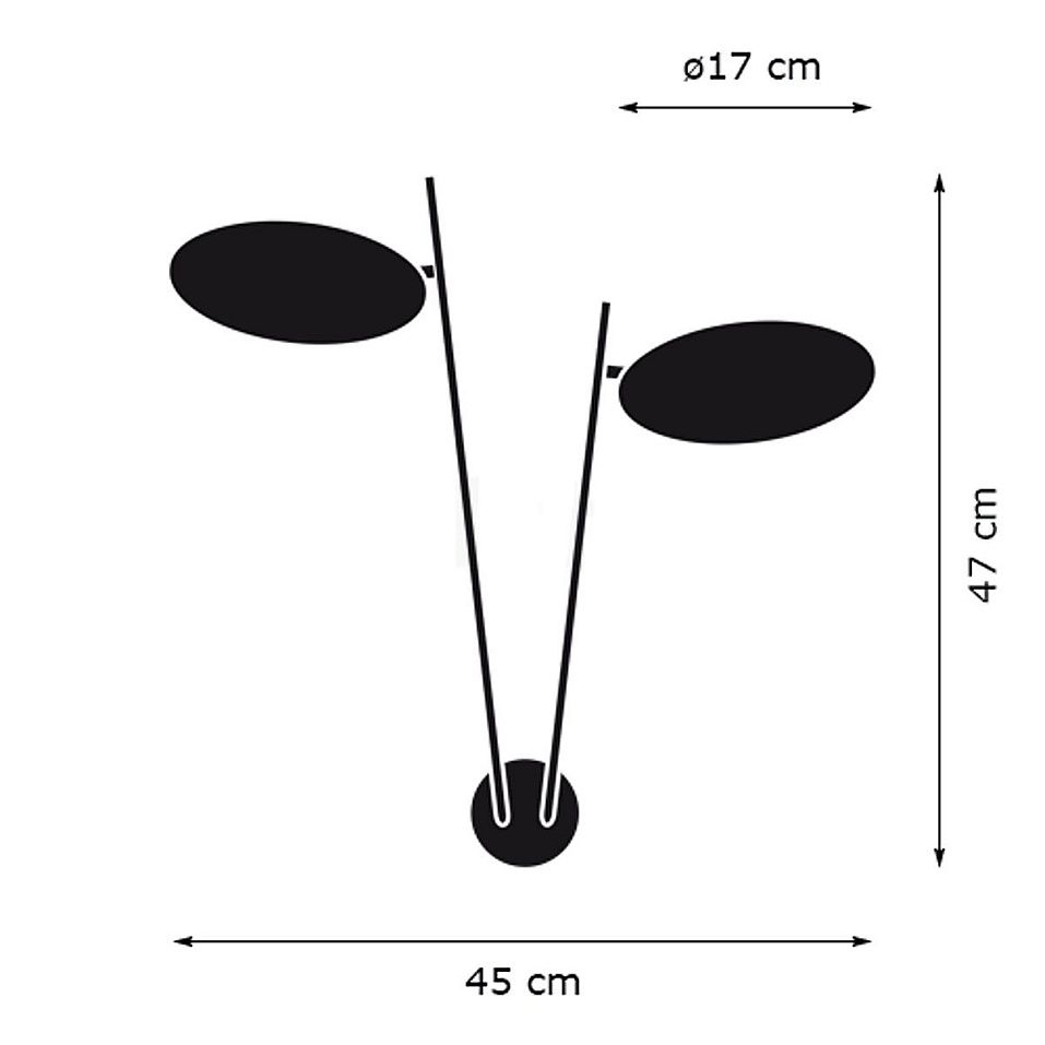 LW23 LEDERAM black/gold leaf// настенный LED 2х17  х   