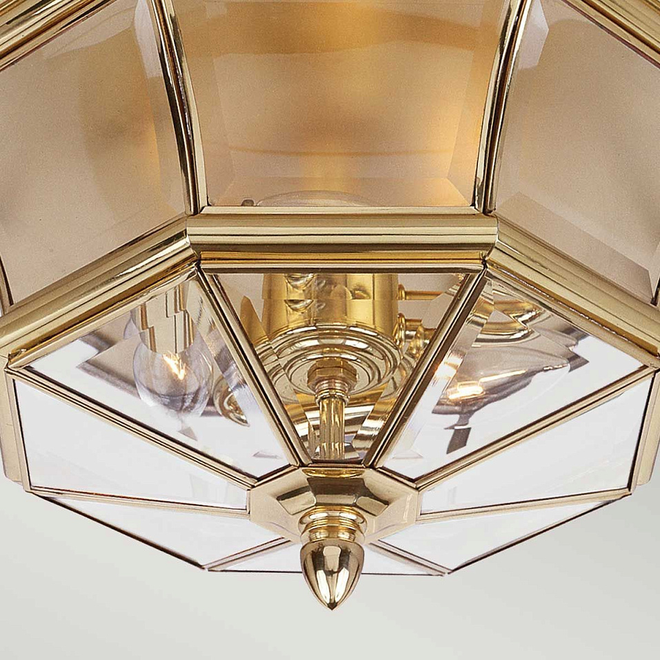 QZ-NEWBURY-F-PB NEWBURY Lacquered Polished Brass /Clear// потолочный E14 3х60  х   