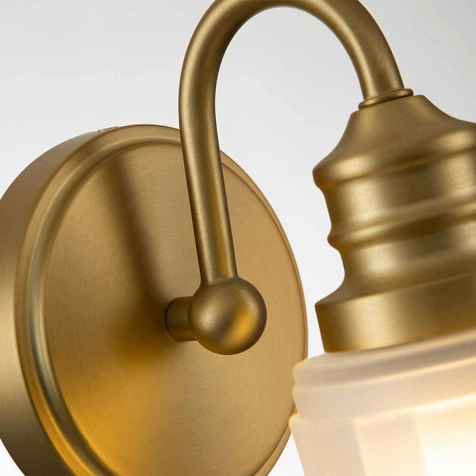 QZ-SWELL1-BB-BATH SWELL Brushed Brass/Frosted Glass// настенный G9 LED 1х3  х   