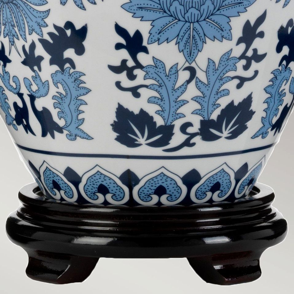 DL-LINYI-TL LINYI Blue and White/Ivory// настольный E27 1х60  х   