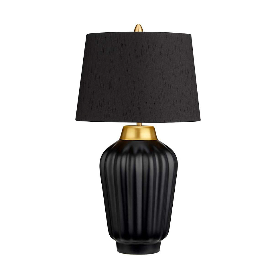 QN-BEXLEY-TL-BKBB BEXLEY Black & Brushed Brass/Black with gold laminate inner// настольный E27 1х60    