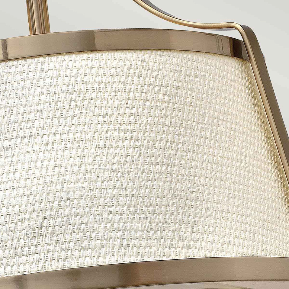 HK-CHARLOTTE-SF-BC CHARLOTTE  Brushed Caramel/Linen Shade//белый потолочный E27 3х60  х   