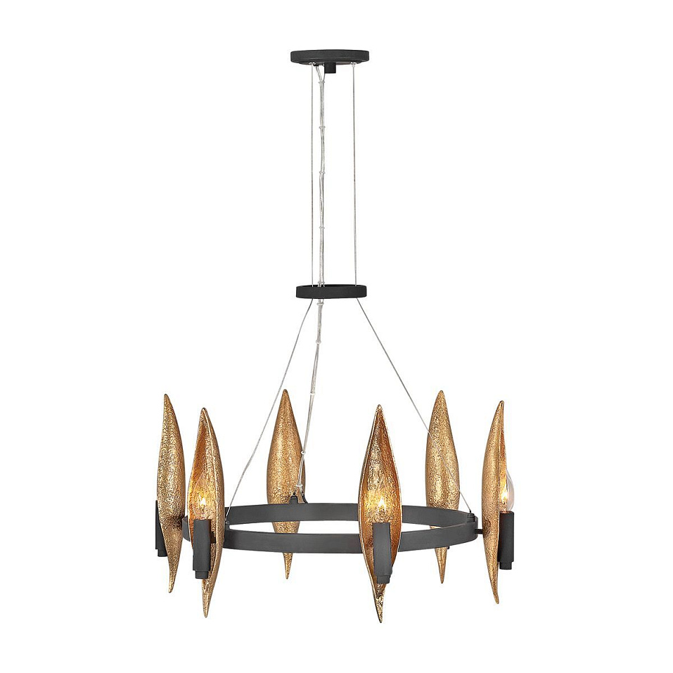 QN-WILLOW6-CBK WILLOW черный/золото// подвесной E14 6х60  х   