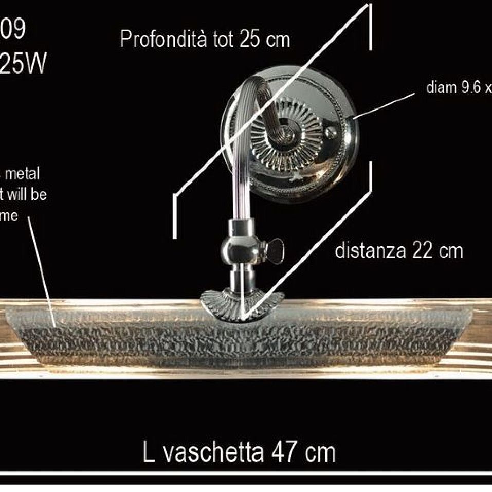 L 1409 AV  Argento vecchio/Transparent// подсветка для картин E14 2х25  х   