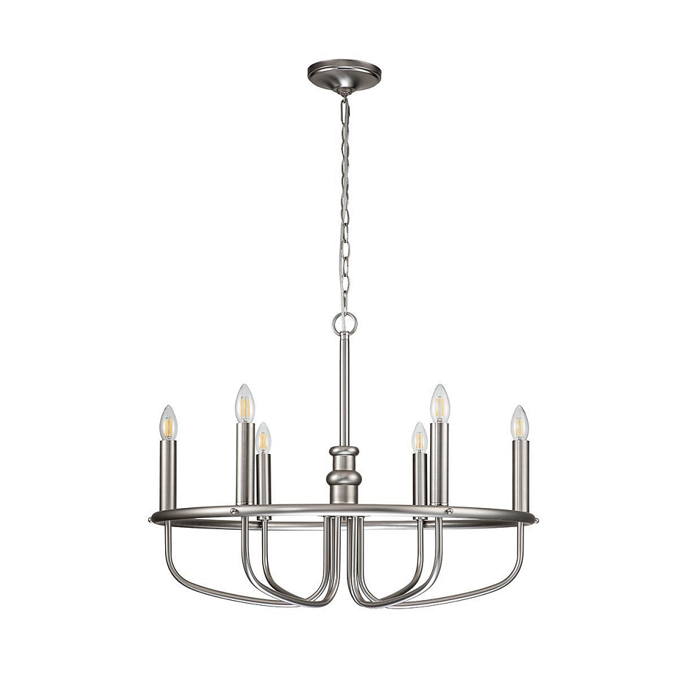 KL-CAPITOL-HILL6-BN CAPITOL HILL Brushed Nickel /// подвесной E27 6х40  х   