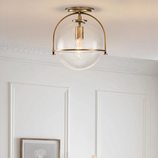 QN-SOMERSET-F-C-HB SOMERSET Heritage Brass/Clear// потолочный E27 1х60  х  QN-SOMERSET-F-C-HB
