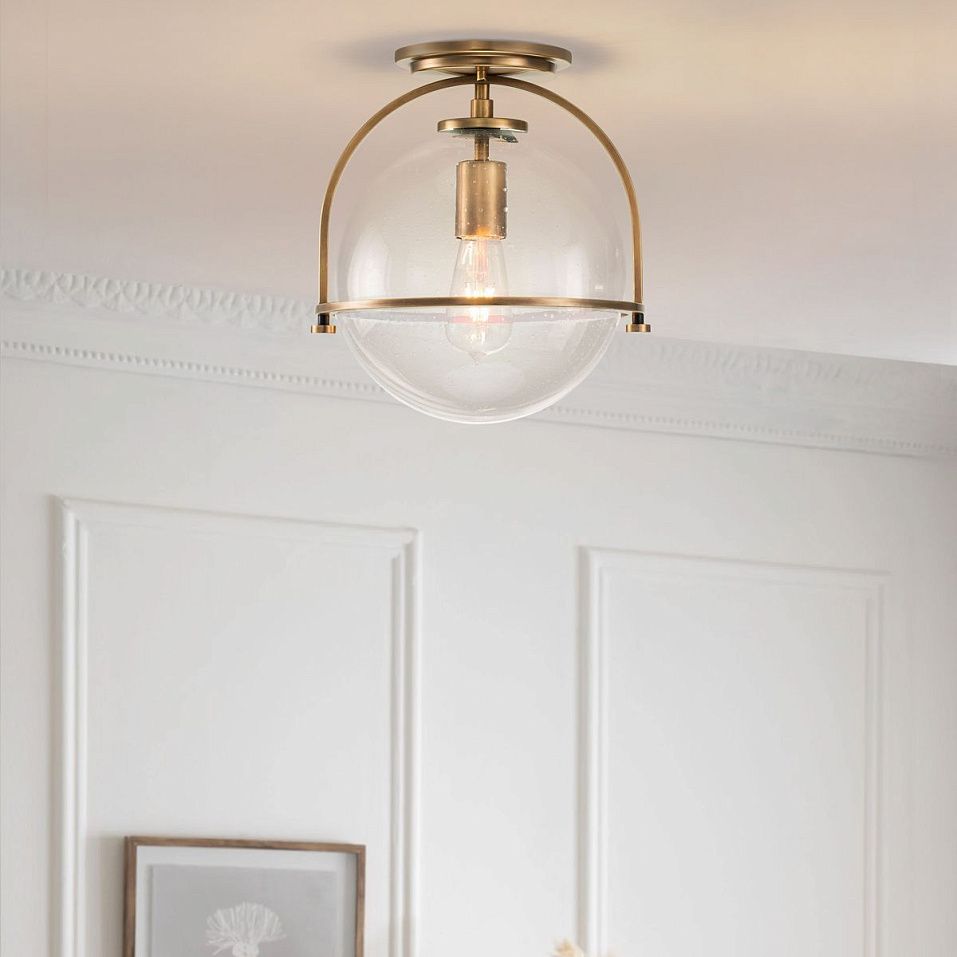 QN-SOMERSET-F-C-HB SOMERSET Heritage Brass/Clear// потолочный E27 1х60  х   