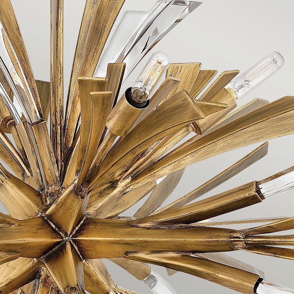 QN-VIDA-13P-W  VIDA Burnished Gold/Burnished Gold/Clear Crystal// подвесной E14 13х40  х   