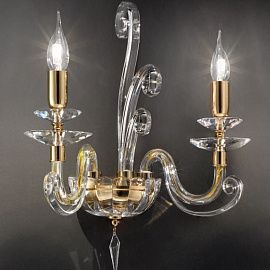 166/A2L ALICANTE ROXANA золотой-прозрачный/// настенный E14 2х40  х  166/A2L