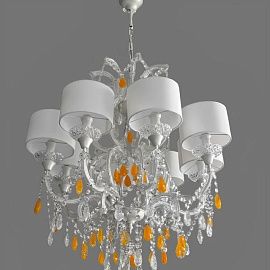 6101/8 NUOVO VINTAGE жемчужный-прозрачный-оранжевый/белый// подвесной E14 8х40  х  6101/8