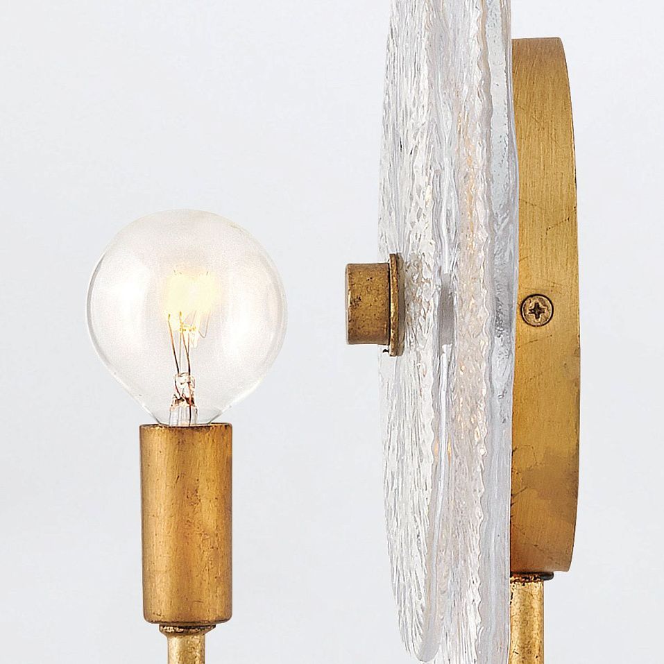 QN-RENE-WB1-DSB RENE Distressed Brass/Clear Pressed // настенный E14 1х40  х   