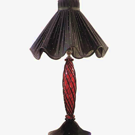 L 1313  red-black murano glass/black // настольный E27 1х60  х  L 1313
