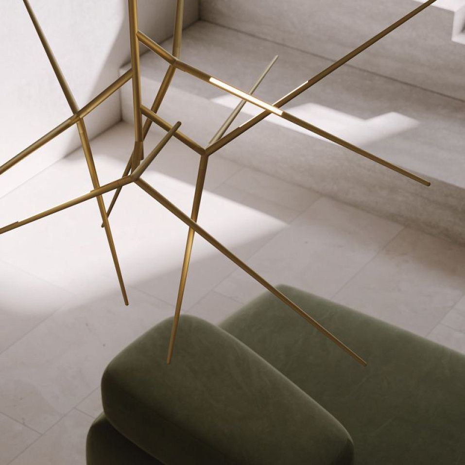 019C1M11.CE/UL Spear Chandelier Light Burnished Brass ///матовый подвесной LED х26  х   