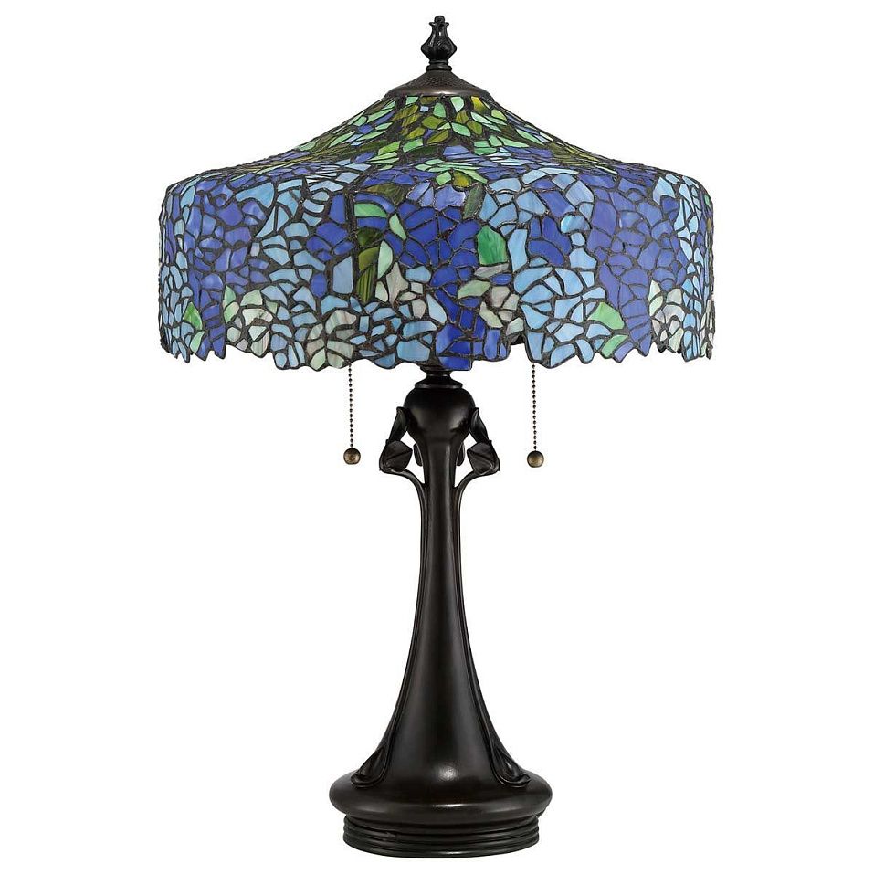QZ-COBALT-TL  Vintage Bronze/Blue, Lavender & Green//  E27 3х60  х   