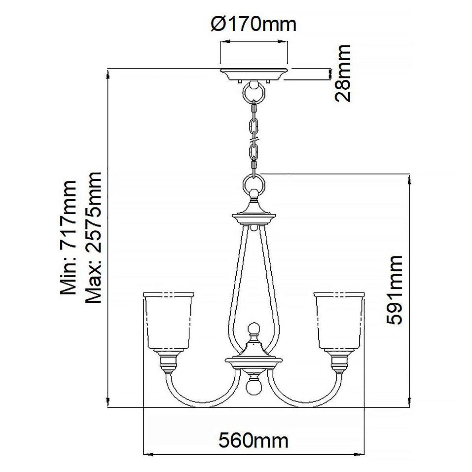 KL-WAVERLY3-CLP WAVERLY Classic Pewter/Seeded Glass// подвесной E14 3х60  х   